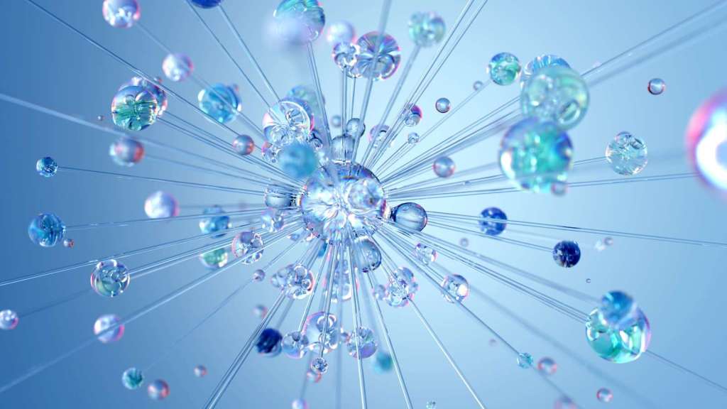 a bunch of water drops.